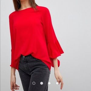 ASOS red blouse
